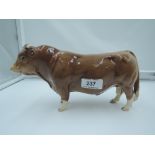A Beswick study, Limousin Bull 2463B, boxed