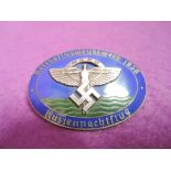 A N.S.F.K. Reichsflugwettbewerb 1938, metal and enamel badge, National Coastal Night Flight