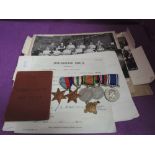 A collection of World War II medals and ephemera belonging to Arthur Denis Dawson, soldier and