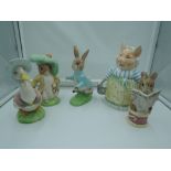 Three Beswick Beatrix Potter figures, Peter Rabbit, Benjamin Bunny, both boxed, Jemima Puddleduck,