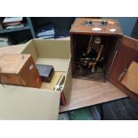 An R & J Beck of London brass monocular microscope in box, Britex Minor 3363 monocular microscope in
