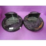 A pair of World War II black Lucas Maxlite headlamp covers