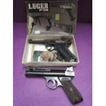 A Webley Senior - 22 air pistol a/f, a Nakata Tokyo WW2 replica Lugar P.08 pistol with box