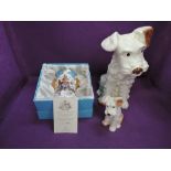 Two Sylvac studies, Terriers, large 1580 & small 1378 and a Buckingham China 2002 commemorative