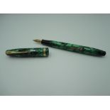 A Conway Stewart 85L fountain pen, circa 1950, Emerald Pearlescent, lever fill, very good condition,