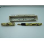 A boxed Conway Stewart 22 fountain pen The Floral, circa 1954, medium / broad nib, lever fill,