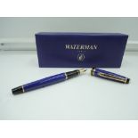 A boxed Waterman Expert fountain pen , French Blue, fine nib, cartridge, made in France