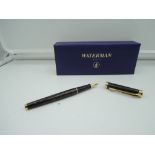 A boxed Waterman Harmonie fountain pen, Brown Shadow check, fine nib, cartridge, made in France