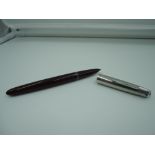 A hero 616 fountain pen, in Maroon Aeromatic, very good condition, a Parker 51 clone, made in China