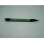 A Conway Stewart propelling pencil, Apple Green measles, ringtop, very good condition, made in the