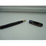 A Waterman Skywriter (ALCO) fountain pen, circa 1930, Blue swirl, fine nib, lever fill, very good