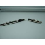 A Sheaffer Imperial fountain pen, 1974, Silver with a square end, medium nib, Aeromatic, very good