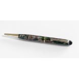Two propelling pencils. A Waterman propelling pencil in black with gold trim and a Burnham in green,