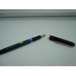 A Reform 1745 fountain pen, Green, fine nib, converter,
