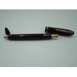 An American Pen Co, Autograph fountain pen, circa 1930, Burgundy Gloss with a fine nib in good