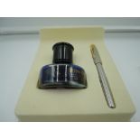 A boxed Parker Sonnet fountain pen, Brushed Stainless Steel,medium nib, converter, very good