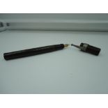 A Waterman Ideal Safety fountain pen, circa 1914, Black Hard Chased Rubber, medium/Broad nib,