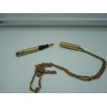 A Waterman Ideal 0552 1/2 fountain pen, circa 1930 Gold filled ringtop and chain, lever fill, made