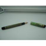 A Parker Duofold Pastel fountain pen, circa 1920, Apple Green, medium nib, button fill, very good