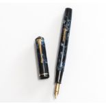 A Conway Stewart fountain pen. A Conway Stewart 286 lever fill fountain pen in black and blue