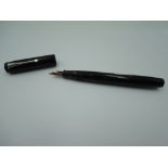 The Conway Stewart Universal 479 fountain pen, circa 1939, black chased rubber, broad nib, lever