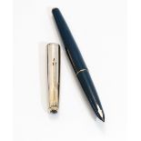 A Parker fountain pen. A Parker 61 in blue with gold cap