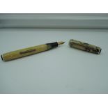 A Wearever fountain pen, Ivory and Black, fine/medium nib, lever fill very good condition, made in