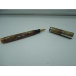 A Waterman Lady Patrician fountain pen, circa 1934, Persian Colourway, fine nib, lever fill, very