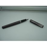 A Parker Latitude fountain pen, 2007, Matte Grey, medium nib, converter, made in France