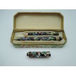A boxed Conway Stewart Dinkie 526 set, in Jazz, ringtop, with fine nib, lever fill, made in the UK