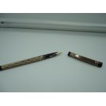 A Sheaffer Targa Slim fountain pen, 1986, Gold filled Lacque, medium nib, cartridge, made in the