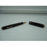 A Wahl Eversharp Equi-poised fountain pen, circa 1930, Black ring top, fine nib, lever fill, made in