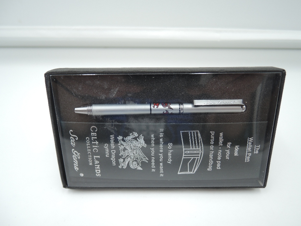 A Sea Gems Welsh Dragon Miniature ballpoint pen, stainless steel,