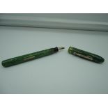 A fountain pen The Stylecraft Pen, Green and Cream marble, medium Kaweco nib, lever fill,