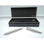 A boxed Pilot M90 fountain pen, 1997, stainless steel, medium nib, converter, made in Japan