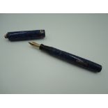 A Conklin Endura fountain pen, circa 1925, in Lapis Lazuli with ringtop, lever fill, very good
