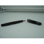 A Parker Lucky Curve Duofold fountain pen, circa 1929 True Blue Ringtop, medium nib, excellent