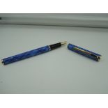 A Sheaffer Fashion II fountain pen, Blue Lacque, aeromatic, very good condition,