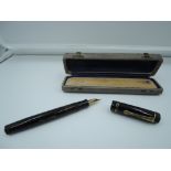 A boxed Kaweco Dia 90BF fountain pen, in black, extra fine nib, piston fill, good condition, made in