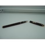 A Sheaffer Targa Slim fountain pen, 1982, Thuya Lacque, medium nib, cartridge, good condition,