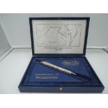 A boxed Sheaffer Legacy Washington fountain pen, 1997, Sterling Silver Guilloche, medium nib,