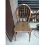 A traditional spindle back kitchen chair