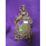 A metal cast Victorian photo frame with cherub and Britannia