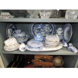 A selection of blue and white wear ceramics