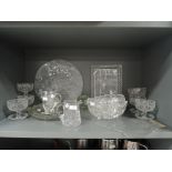 A selection of clear cut crystal glass wares