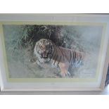 A large full colour print after David Shepherd titled Tiger Fire