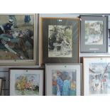 A selection of watercolours, B Inston