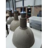 Three industrial style light fittings