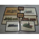 Two limited edition locomotive framed prints after BG Nickholds and Edmund Johns, four carriage
