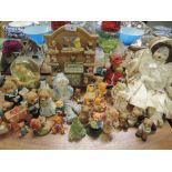 A selection of bear figurines and a display stand